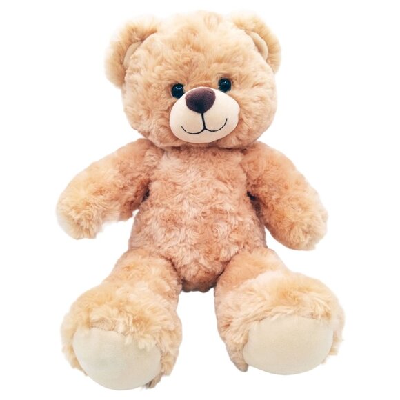 Honey Brown Teddy Build a Bear Stuffed Animal Plush Dark Brown Eyes 15" Soft Toy - Picture 1 of 15
